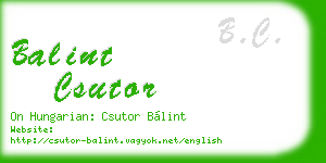 balint csutor business card